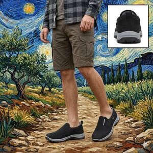 CNA-TROP Outdoor Tactical Slip-On Shoes Black Mesh Gorpcore EU 45 US Mens 11.5